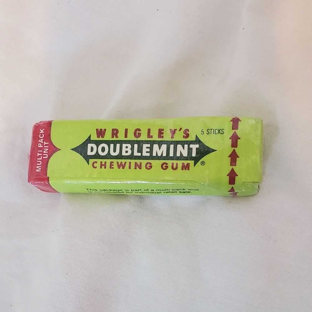Wrigley's Doublemint Chewing Gum Vintage Unopened Sealed Pack 5 Pcs